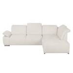 Ecksofa Palmerston (mit Ottomane) Webstoff - Creme - Longchair davorstehend rechts