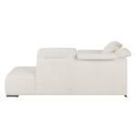 Ecksofa Palmerston (mit Ottomane) Webstoff - Creme - Longchair davorstehend rechts