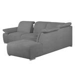 Ecksofa Palmerston (mit Ottomane) Webstoff - Dunkelgrau - Longchair davorstehend rechts