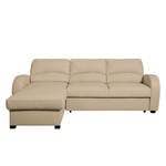 Ecksofa Parilla (mit Schlaffunktion) Echtleder - Warmes Beige - Breite: 229 cm - Longchair davorstehend links