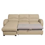 Ecksofa Parilla (mit Schlaffunktion) Echtleder - Warmes Beige - Breite: 229 cm - Longchair davorstehend links