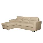 Ecksofa Parilla (mit Schlaffunktion) Echtleder - Warmes Beige - Breite: 229 cm - Longchair davorstehend links