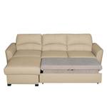 Ecksofa Parilla (mit Schlaffunktion) Echtleder - Warmes Beige - Breite: 229 cm - Longchair davorstehend links