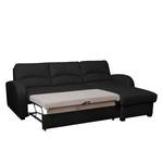 Ecksofa Parilla (mit Schlaffunktion) Echtleder - Schwarz - Breite: 229 cm - Longchair davorstehend rechts