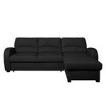 Ecksofa Parilla (mit Schlaffunktion) Echtleder - Schwarz - Breite: 229 cm - Longchair davorstehend rechts