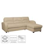 Ecksofa Parilla (mit Schlaffunktion) Echtleder - Warmes Beige - Breite: 229 cm - Longchair davorstehend rechts