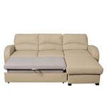 Ecksofa Parilla (mit Schlaffunktion) Echtleder - Warmes Beige - Breite: 229 cm - Longchair davorstehend rechts