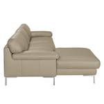 Ecksofa Parlin Echtleder Beige - Longchair davorstehend links - Ohne Kopfstütze