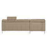 Ecksofa Parlin Kunstleder Beige - Longchair davorstehend links - Mit Kopfstütze