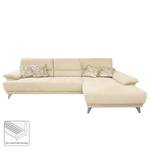 Ecksofa Pattani Webstoff Creme - Ottomane davorstehend rechts