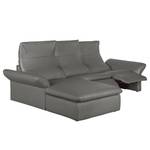 Ecksofa Perira I mit Relaxfunktion - Kunstleder - Grau - Longchair davorstehend links