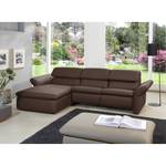 Ecksofa Perira II mit Relaxfunktion - Kunstleder - Braun - Longchair davorstehend links