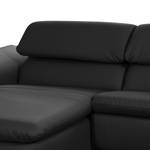 Canapé d'angle Perira II Imitation cuir - Noir - Méridienne courte à gauche (vue de face)
