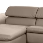 Ecksofa Perira II mit Relaxfunktion - Kunstleder - Taupe - Longchair davorstehend links