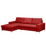 Divano angolare Pierpont (con funzione letto) tessuto - Rosso - Longchair preimpostata a sinistra