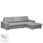 Ecksofa Pierpont (mit Schlaffunktion) Webstoff - Platin - Longchair davorstehend rechts