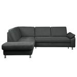 Ecksofa Piketon Microfaser Anthrazit - Longchair davorstehend links - Keine Funktion