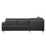 Ecksofa Piketon Microfaser Anthrazit - Longchair davorstehend links - Keine Funktion