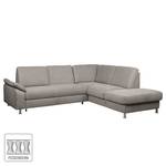 Ecksofa Piketon Microfaser Rauchgrau - Longchair davorstehend rechts - Schlaffunktion