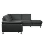 Ecksofa Piketon Microfaser Anthrazit - Longchair davorstehend rechts - Keine Funktion