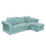 Ecksofa Portol (mit Schlaffunktion/beidseitig montierbar) Cord - Babyblau