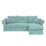 Ecksofa Portol (mit Schlaffunktion/beidseitig montierbar) Cord - Babyblau