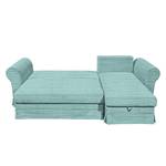 Ecksofa Portol (mit Schlaffunktion/beidseitig montierbar) Cord - Babyblau