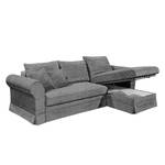 Ecksofa Portol (mit Schlaffunktion/beidseitig montierbar) Cord - Grau