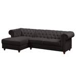 Ecksofa Pintano Webstoff - Anthrazit - Ottomane davorstehend links