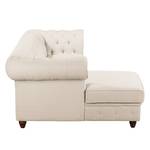 Ecksofa Pintano Webstoff - Beige - Ottomane davorstehend links