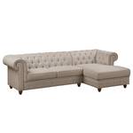 Ecksofa Pintano Webstoff - Cappuccino - Ottomane davorstehend rechts