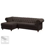 Ecksofa Pintano Webstoff - Espresso - Ottomane davorstehend links