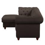 Ecksofa Pintano Webstoff - Espresso - Ottomane davorstehend links