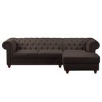 Ecksofa Pintano Webstoff - Espresso - Ottomane davorstehend rechts