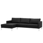 Ecksofa Portobello Echtleder Echtleder Gad: Schwarz - Breite: 251 cm - Longchair davorstehend links