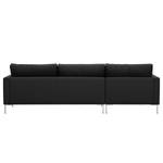 Ecksofa Portobello Echtleder Echtleder Gad: Schwarz - Breite: 251 cm - Longchair davorstehend links