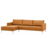 Ecksofa Portobello Echtleder Echtleder Gad: Cognac I - Breite: 251 cm - Longchair davorstehend links