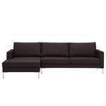 Ecksofa Portobello Echtleder Echtleder Gad: Dunkelbraun - Breite: 251 cm - Longchair davorstehend links