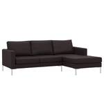 Ecksofa Portobello Echtleder Echtleder Gad: Dunkelbraun - Breite: 207 cm - Longchair davorstehend rechts