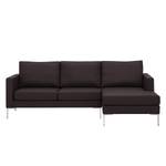 Ecksofa Portobello Echtleder Echtleder Gad: Dunkelbraun - Breite: 207 cm - Longchair davorstehend rechts