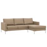 Ecksofa Portobello Echtleder Echtleder Gad: Taupe - Breite: 207 cm - Longchair davorstehend rechts