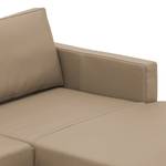 Ecksofa Portobello Echtleder Echtleder Gad: Taupe - Breite: 207 cm - Longchair davorstehend rechts