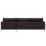 Ecksofa Portobello Echtleder Echtleder Gad: Dunkelbraun - Breite: 251 cm - Longchair davorstehend rechts