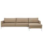 Ecksofa Portobello Echtleder Echtleder Gad: Taupe - Breite: 293 cm - Longchair davorstehend rechts