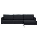 Ecksofa Portobello Webstoff Stoff Ramira: Anthrazit - Breite: 251 cm - Longchair davorstehend rechts