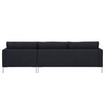 Ecksofa Portobello Webstoff Stoff Ramira: Anthrazit - Breite: 251 cm - Longchair davorstehend rechts