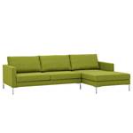 Ecksofa Portobello Webstoff Stoff Ramira: Limette - Breite: 251 cm - Longchair davorstehend rechts