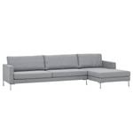 Ecksofa Portobello Webstoff Stoff Ramira: Silber - Breite: 293 cm - Longchair davorstehend rechts