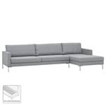 Ecksofa Portobello Webstoff Stoff Ramira: Silber - Breite: 293 cm - Longchair davorstehend rechts