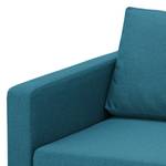 Hoekbank Portobello geweven stof Stof Ramira: Turquoise - Breedte: 251 cm - Longchair vooraanzicht rechts